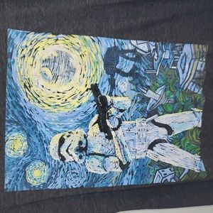 Men's Star Wars Stormtrooper Van Gogh Starry Night Graphic Tee Charcoal …